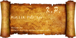 Kutlik Péter névjegykártya